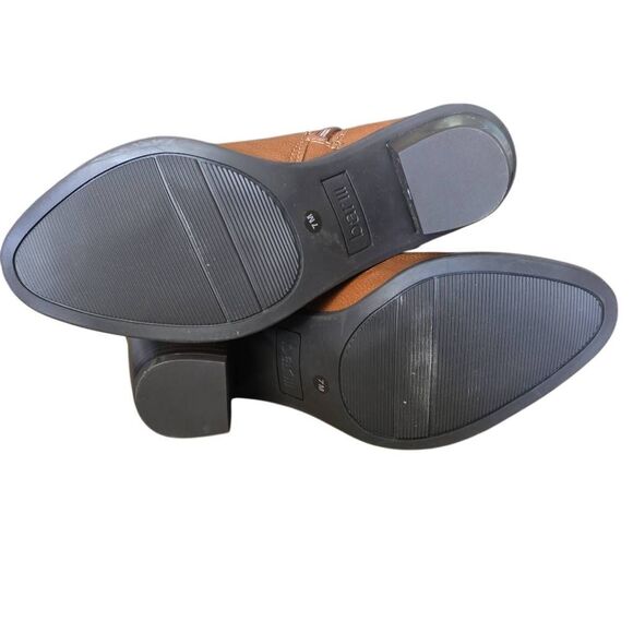 Bar III Women's Size 7 Brown Faux Leather Side Zip Heeled Booties - Picture 9 of 9